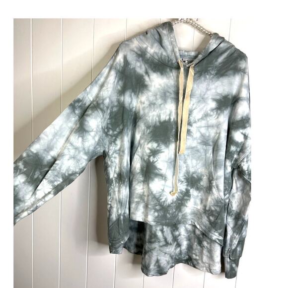 Young Fabulous and Broke Blue Tie Dye Hoodie with Hi/Low Hem Oversized Size Med - Picture 5 of 8